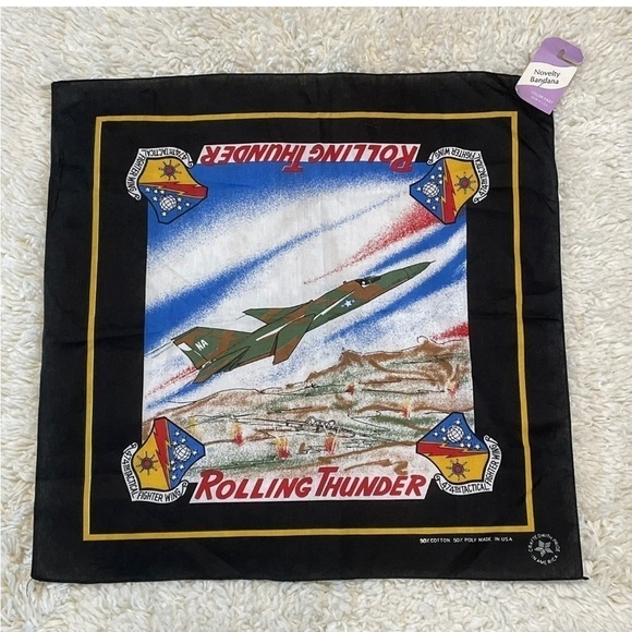 Other - Vintage Military US Air Force Rolling Thunder Bandana Made In USA NWT